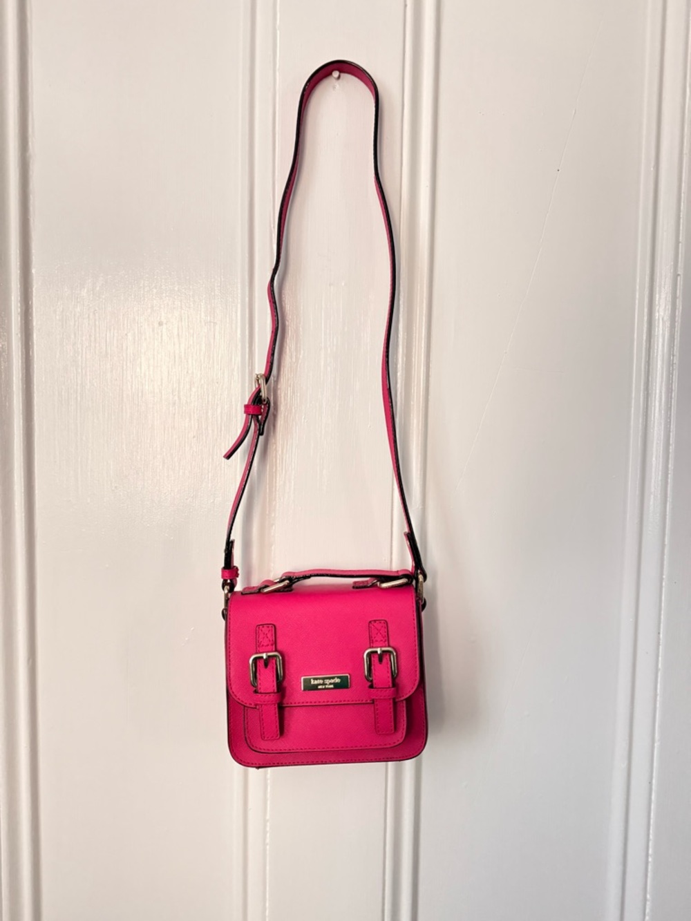 kate spade Hot Pink Crossbody Bag with Buckle Detail